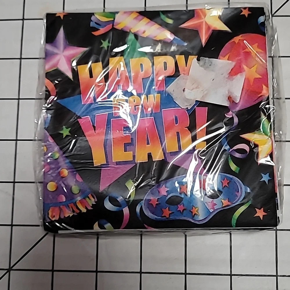 Happy‎ New Year, Paper Beverage Napkins 60390 by Trend Setters 30 CT.  NIP